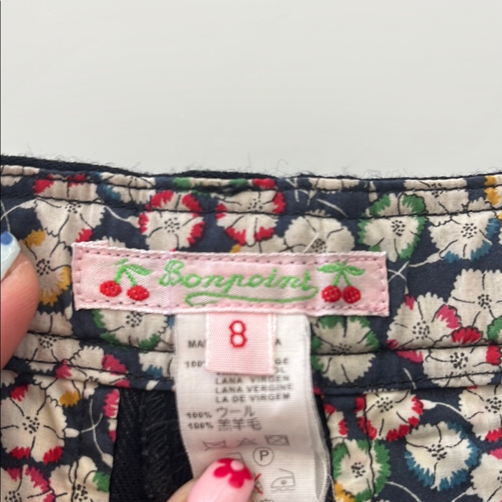 Bonpoint Striped Navy Wool Shorts - Picture 2 of 5